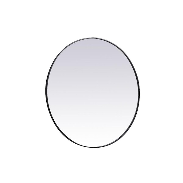 Blueprints 45 in. Metal Frame Round Mirror, Black BL2208697 - main